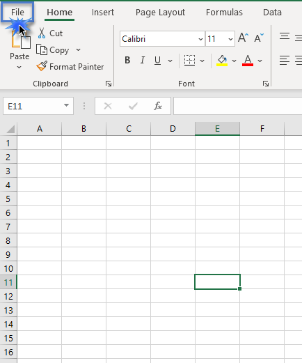 Switch to the file tab
