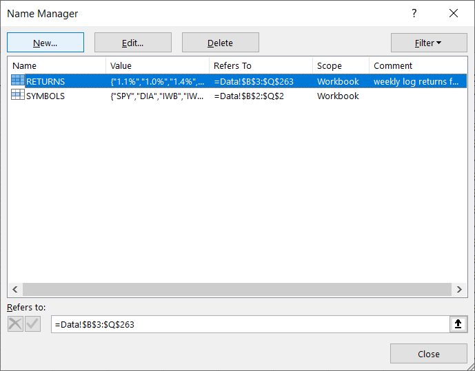 This figure shows the Name Manager