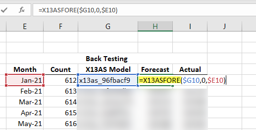 使用 X13ASFORE(.) 函数获取相邻日期的预测值。