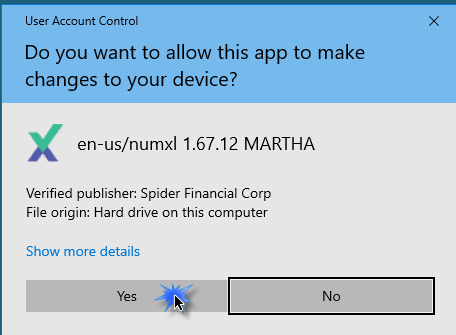Microsoft Windows prompt for elevated user permission confirmation